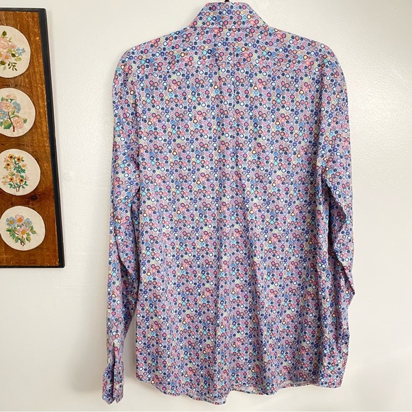 Retro 60s 70s Floral Dress Shirt Made In Italy - Picture 13 of 15